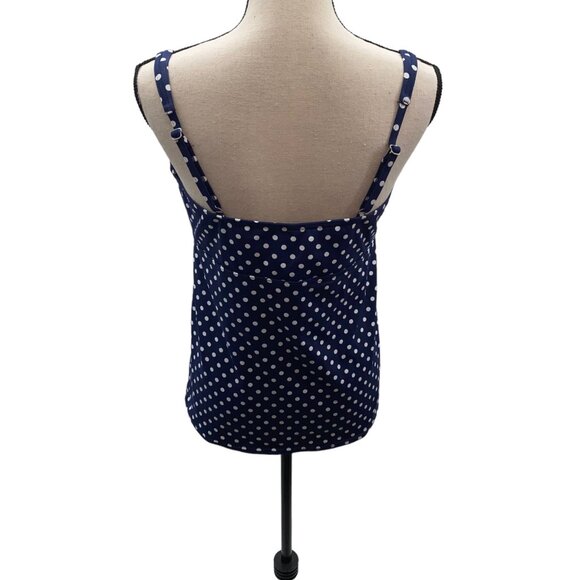 Lands’ End Size 12 Polkadot Swim Tankini Top Underwire - Picture 4 of 7
